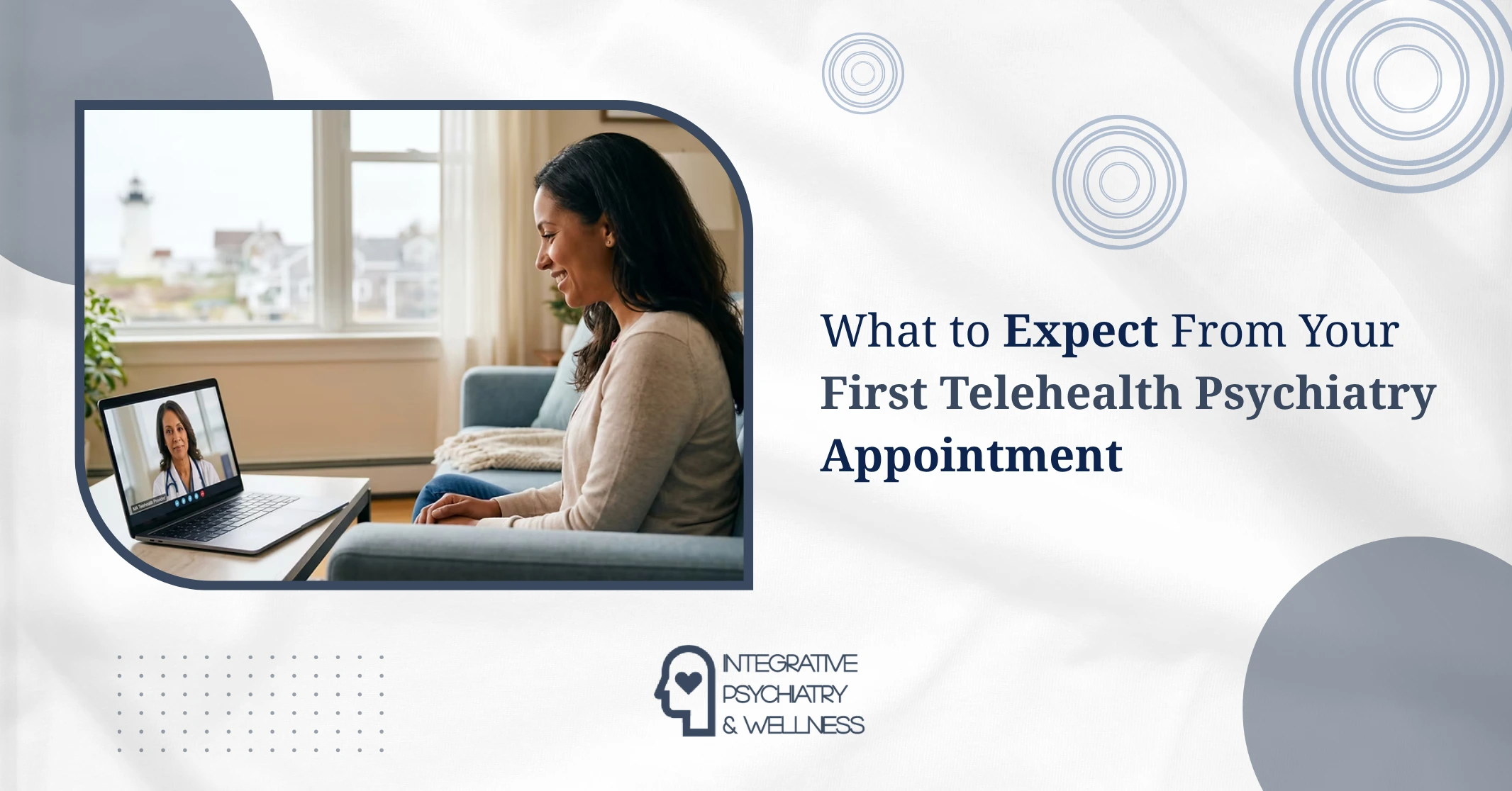 Person on a video call with a psychiatric provider from home
